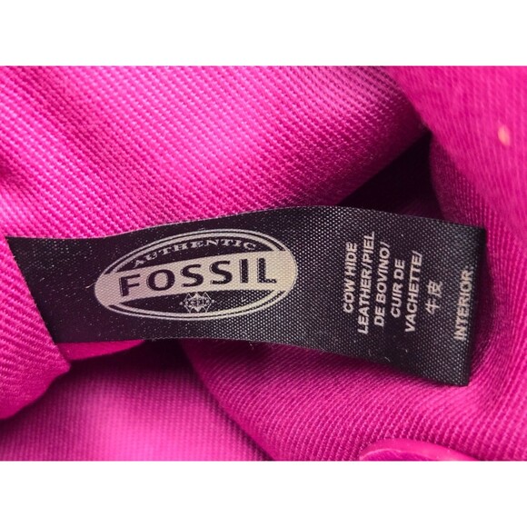 Fossil Clutch Purse Womens Fuschia Pink Cowhide Leather - Picture 8 of 10